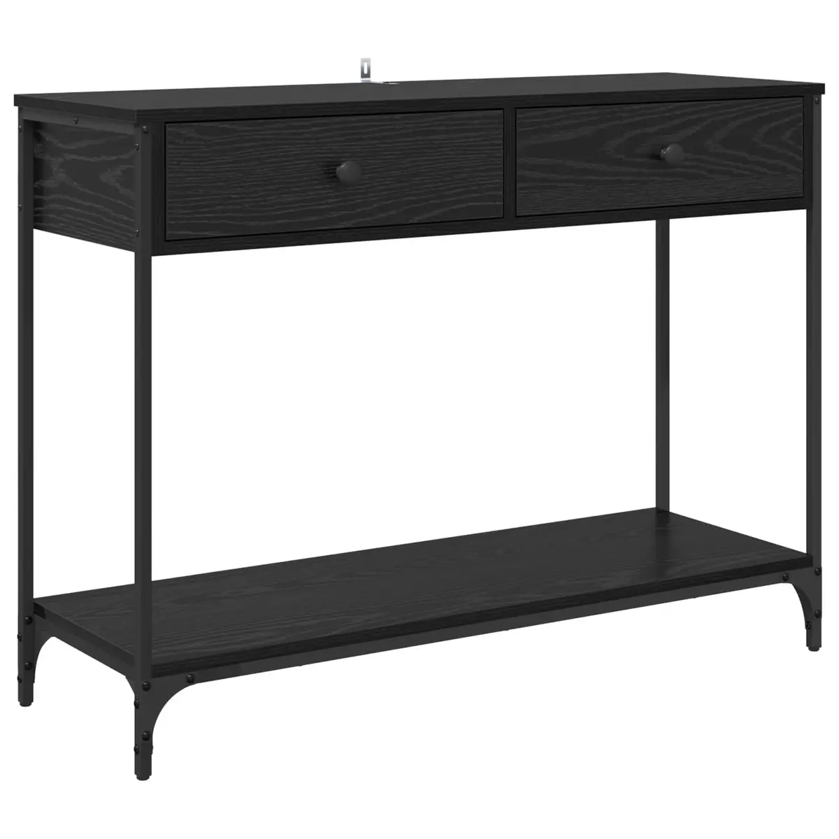 vidaXL Konsollbord Svart Eik 100 x 34,5 x 75 cm Konstruert tre