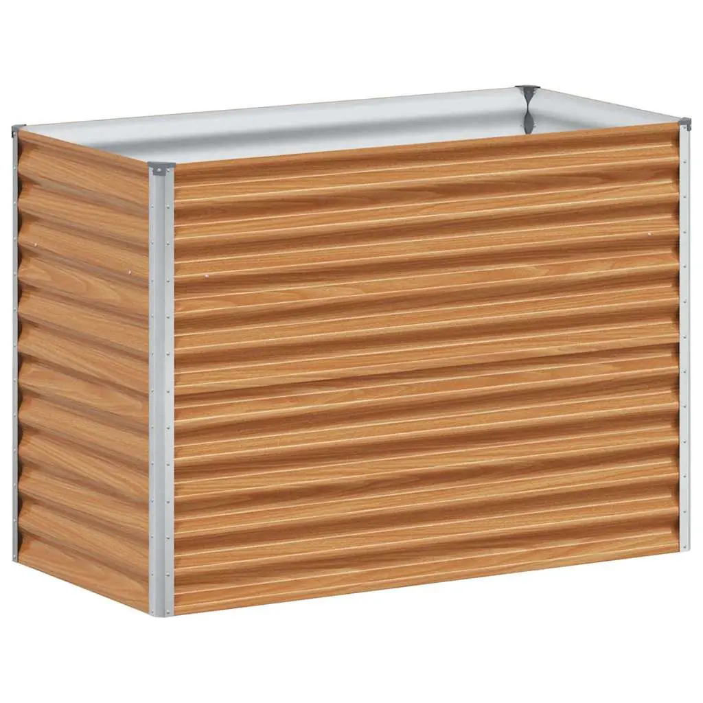 vidaXL Høybed Lys Brun 98 x 50 x 68 cm Galvanisert stål
