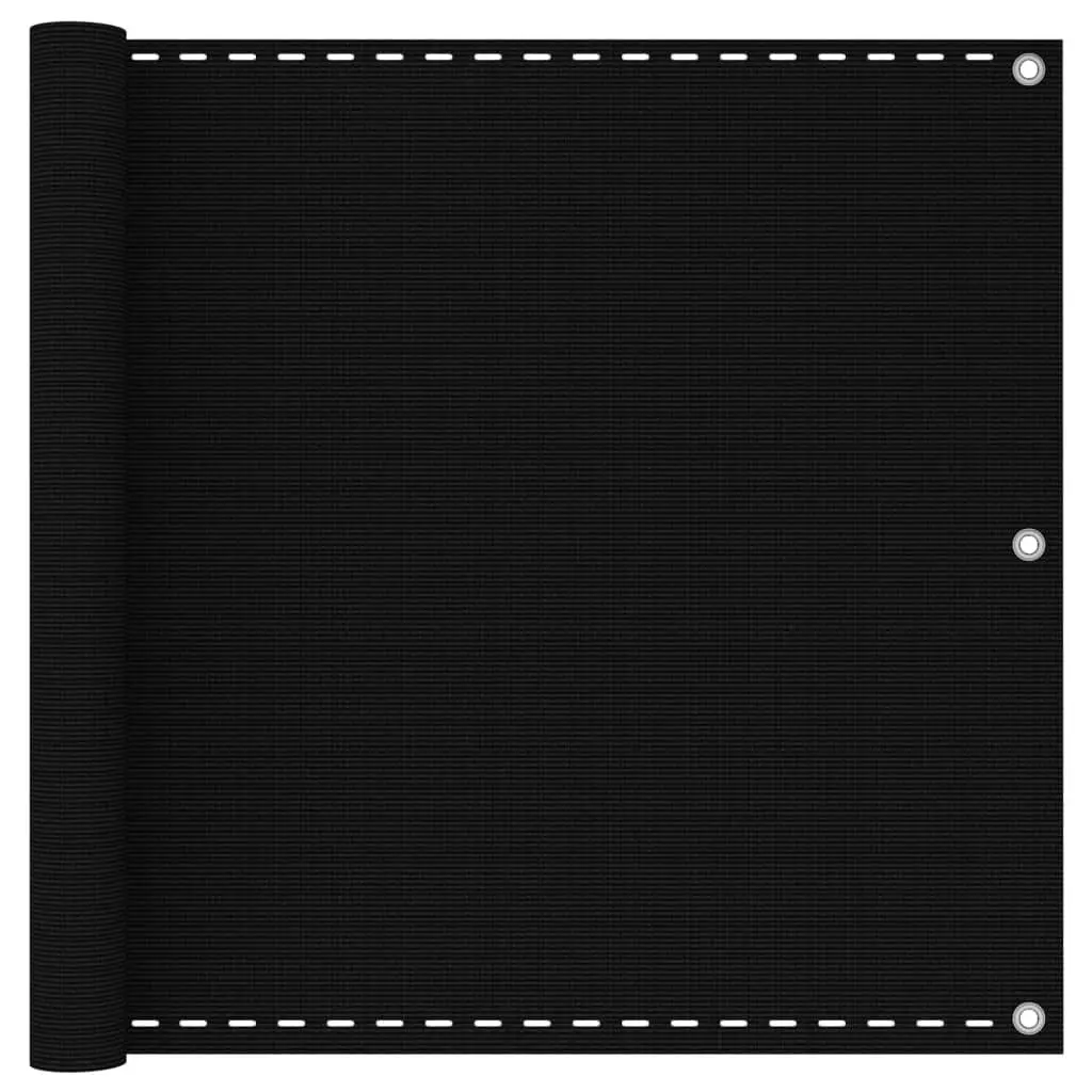 vidaXL Balkongskjerm svart 90x500 cm HDPE