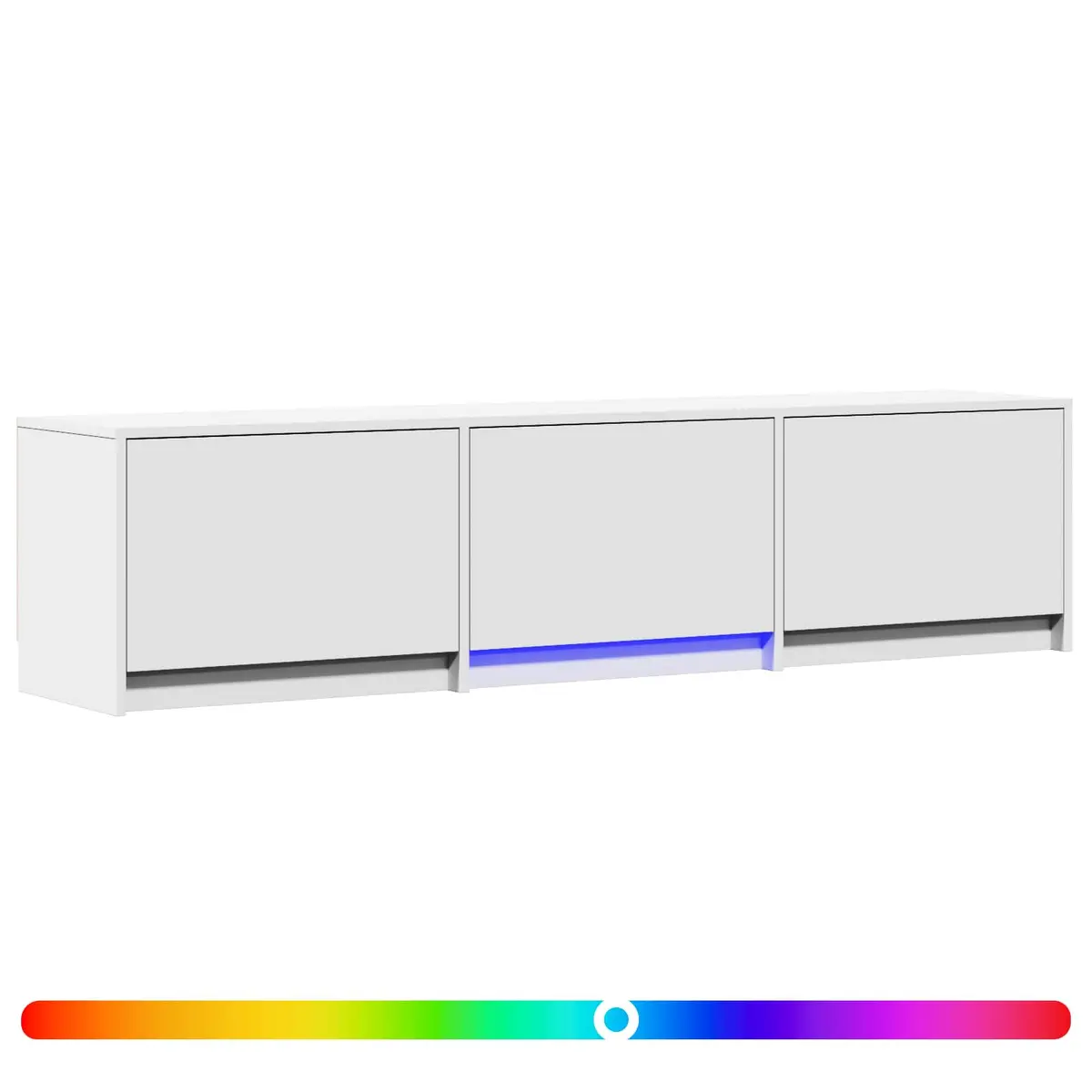 vidaXL TV-benk med LED 165 x 34 x 40 cm Hvit Konstruert tre