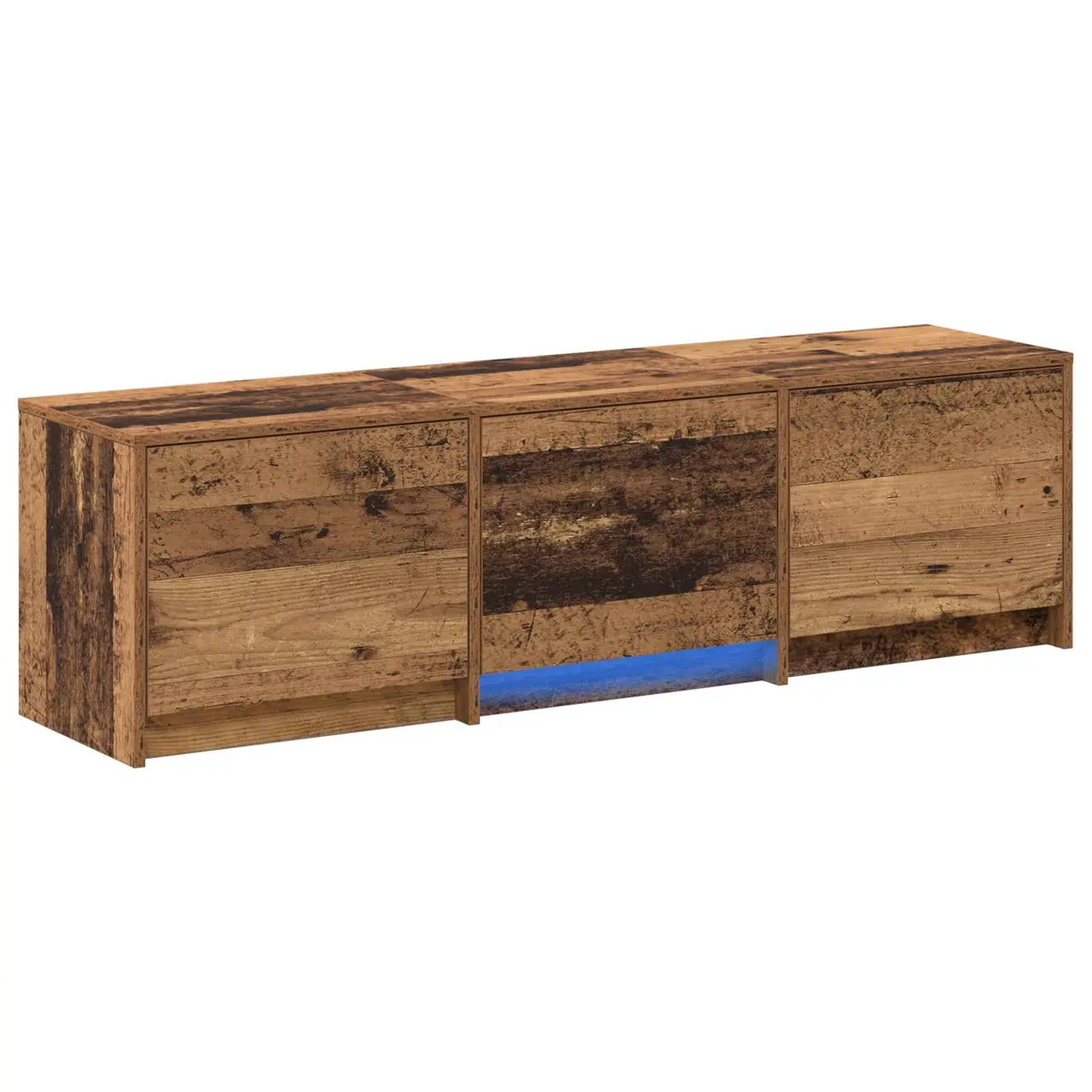 vidaXL TV-benk med LED Gammelt tre 140 x 34 x 40 cm Konstruert tre