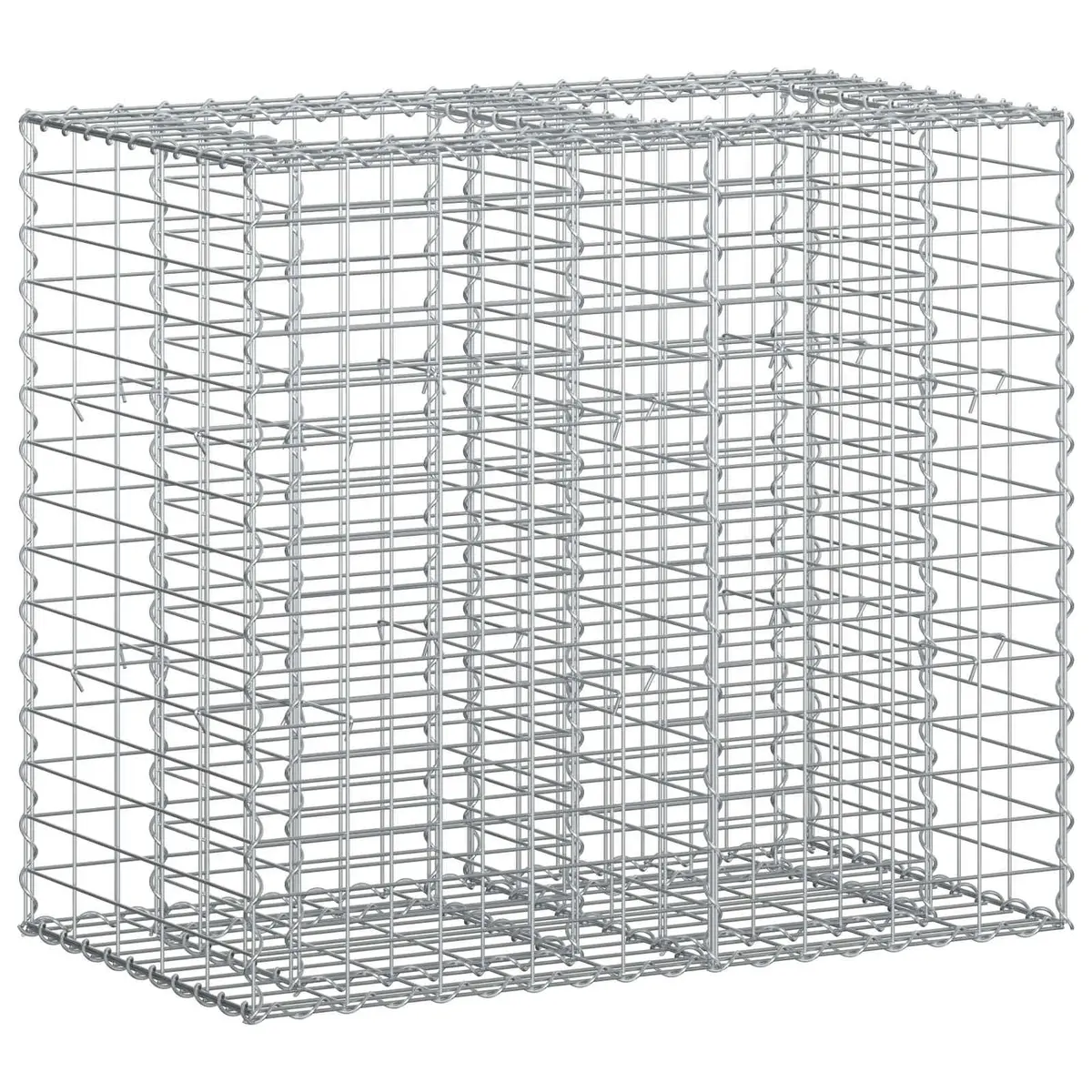 vidaXL Gabion hevet seng 90 x 50 x 80 cm Galvanisert stål Sølv