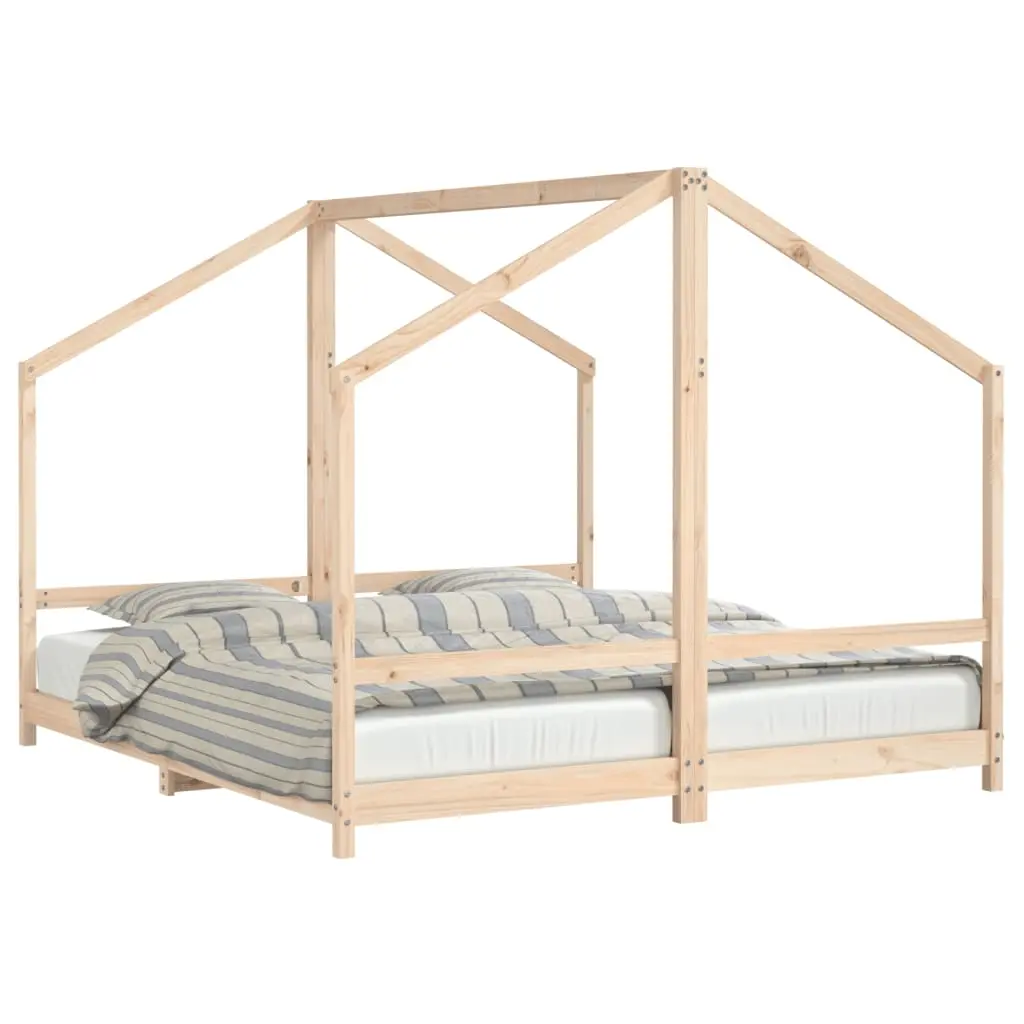 vidaXL Barnesengeramme 2x(90x200) cm heltre furu