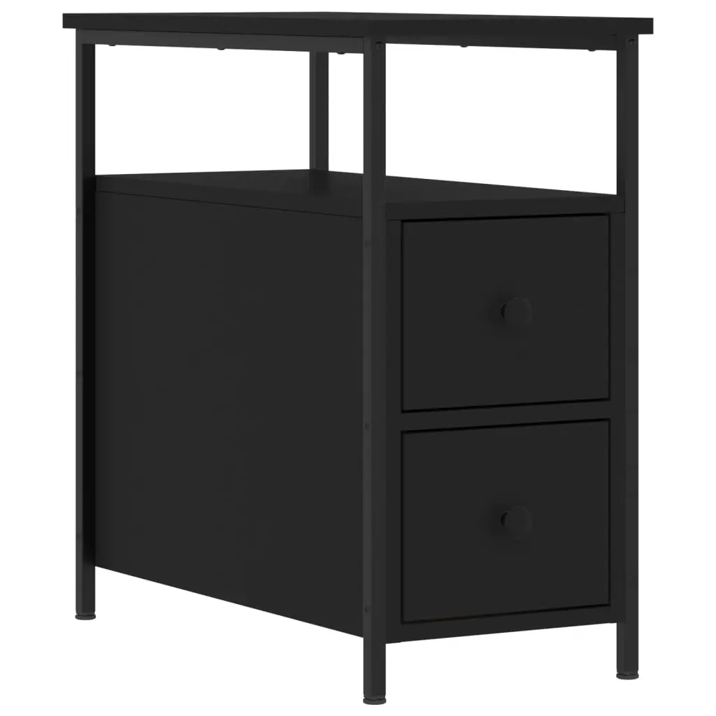 vidaXL Nattbord svart 30x60x60 cm konstruert tre