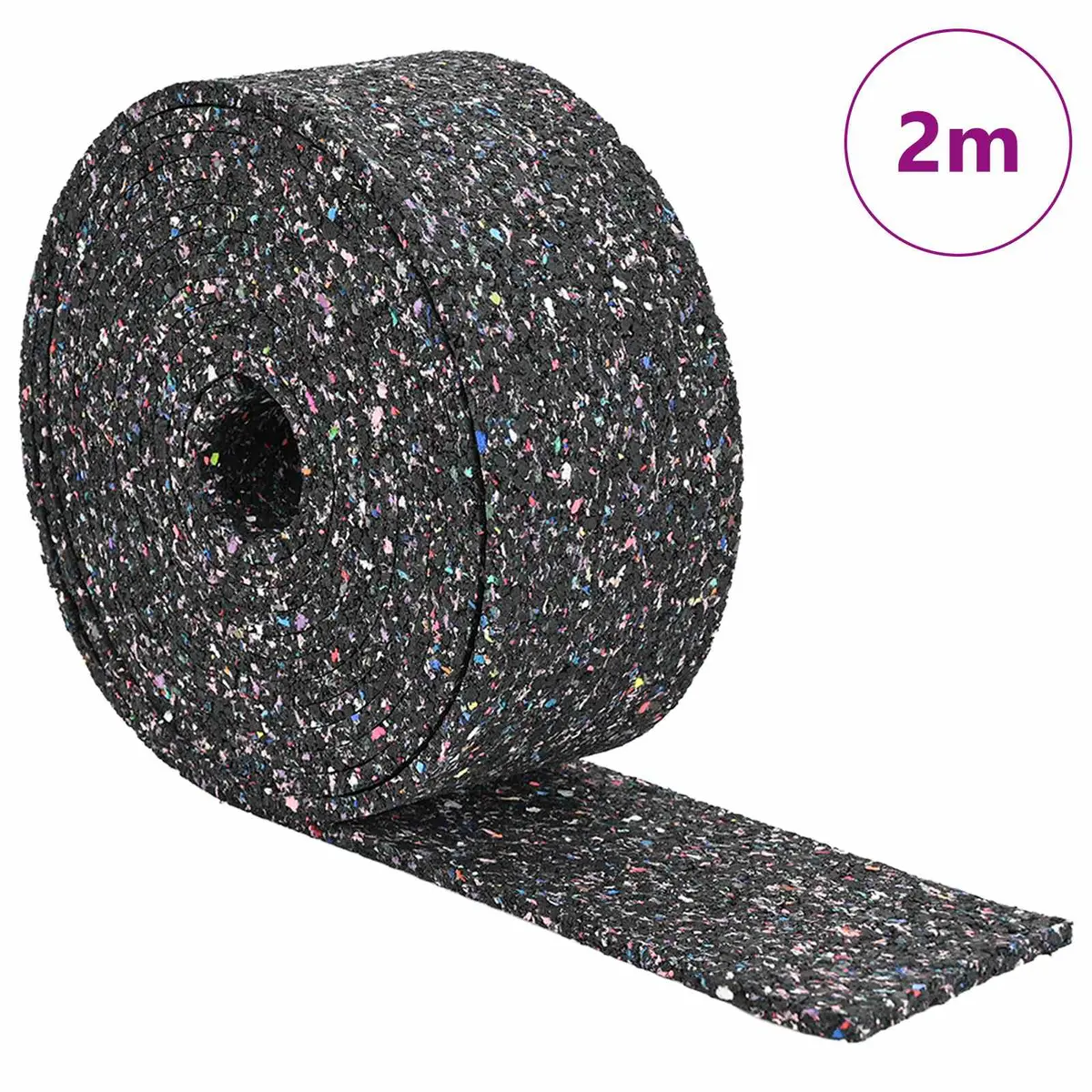 vidaXL Gummigranulat rulle Svart 200 x 8 x 0,6 cm Gummi