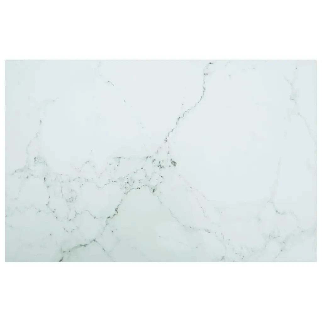 vidaXL Bordplate hvit 100x62 cm 8 mm herdet glass med marmor design