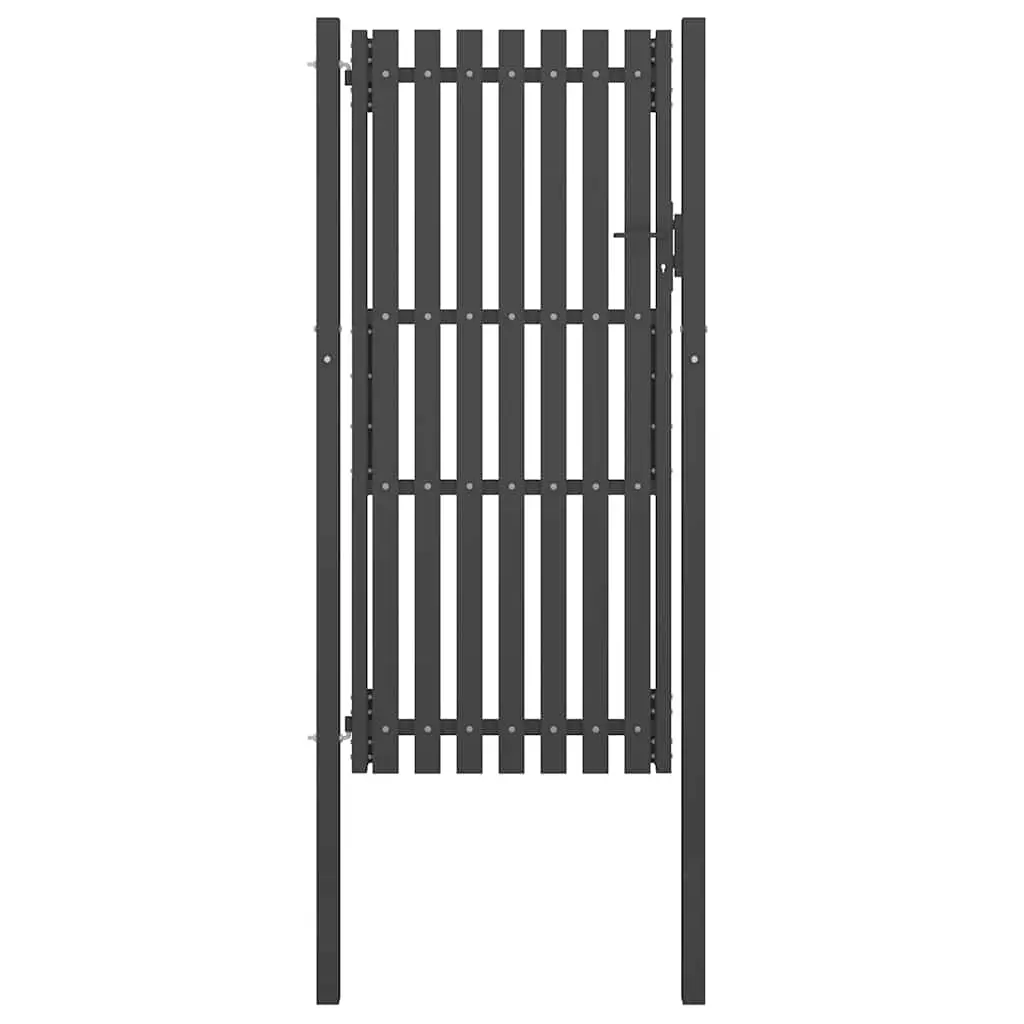 vidaXL Hagegjerdeport stål 100x200 cm antrasitt
