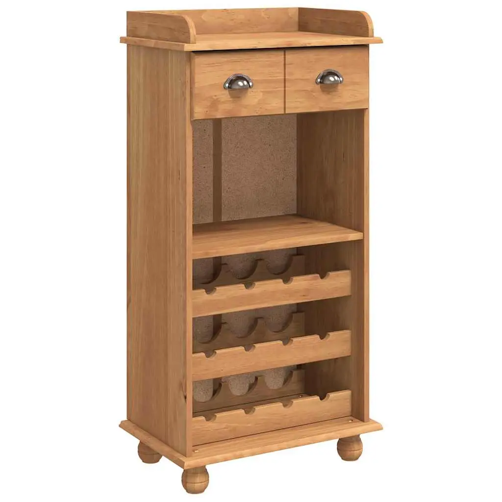 vidaXL Vinskap ASKIM Honningvoks 57 x 37 x 114 cm Massiv furu