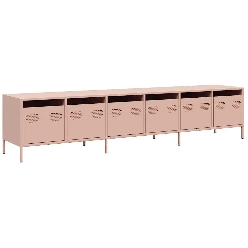 vidaXL TV-benk rosa 202x39x43,5 cm kaldvalset stål