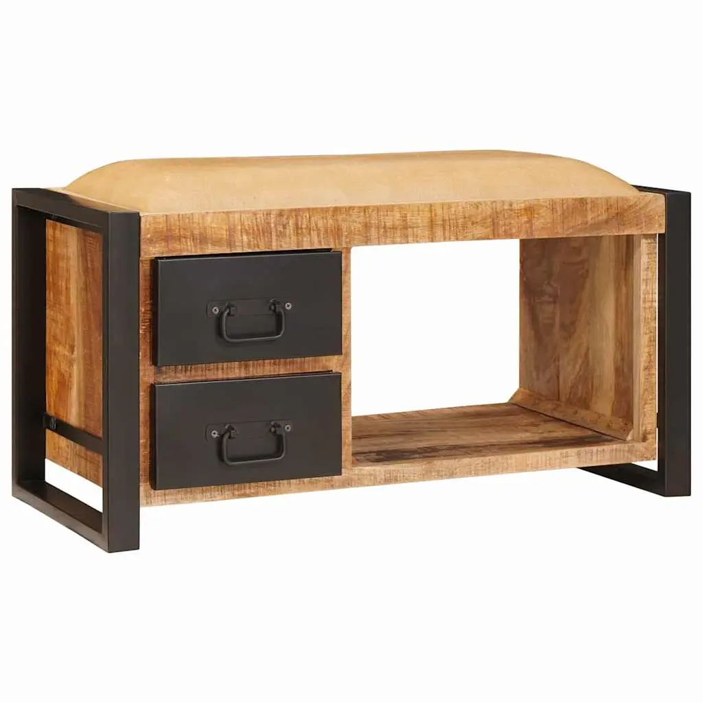 vidaXL Oppbevaringsbenk Brun 80 x 35 x 40 cm Massivt mangotre