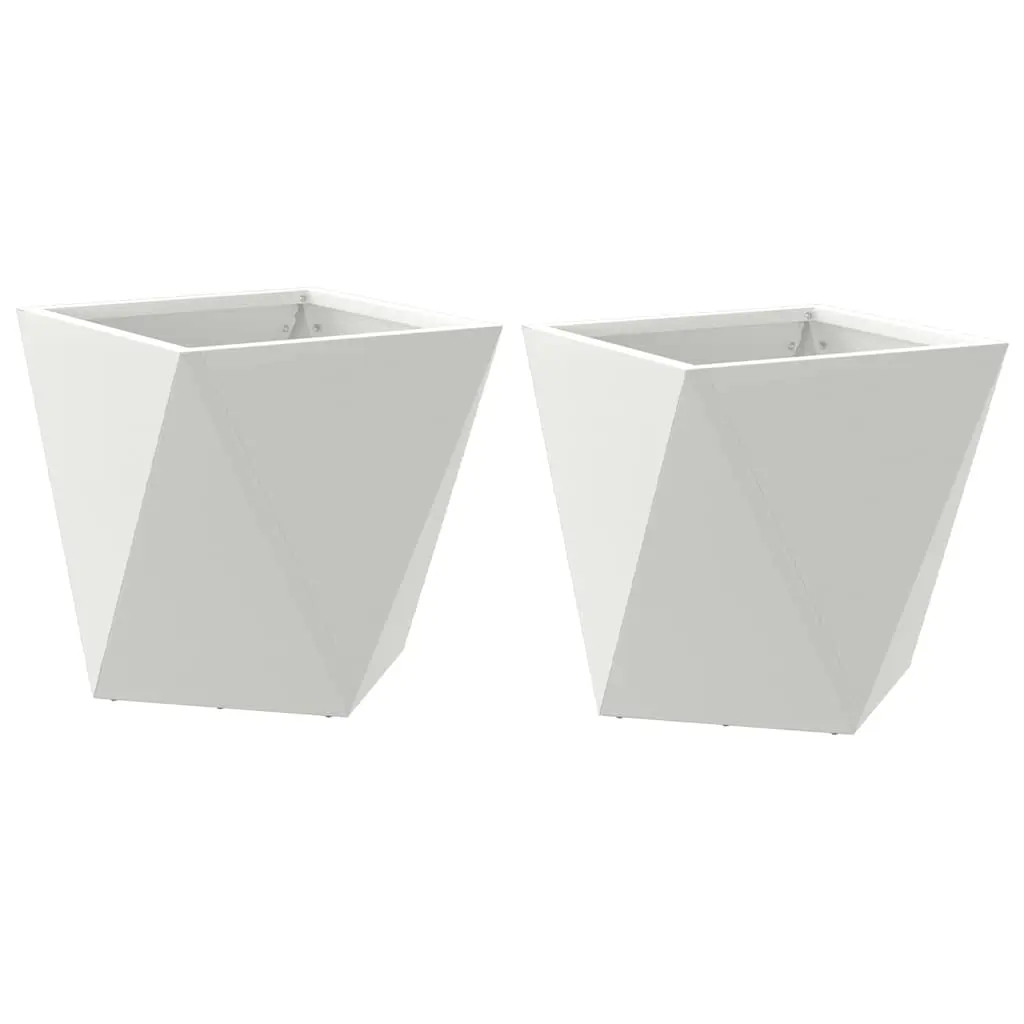 vidaXL Plantekassed 2 pcs Hvit 30 x 30 x 30 cm Stål