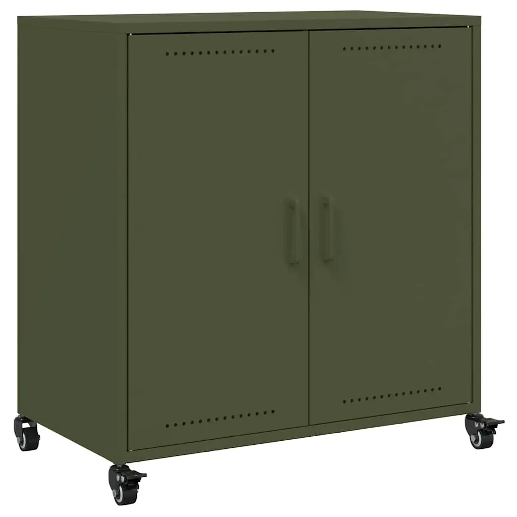 vidaXL Skjenk olivengrønn 68x39x72 cm stål