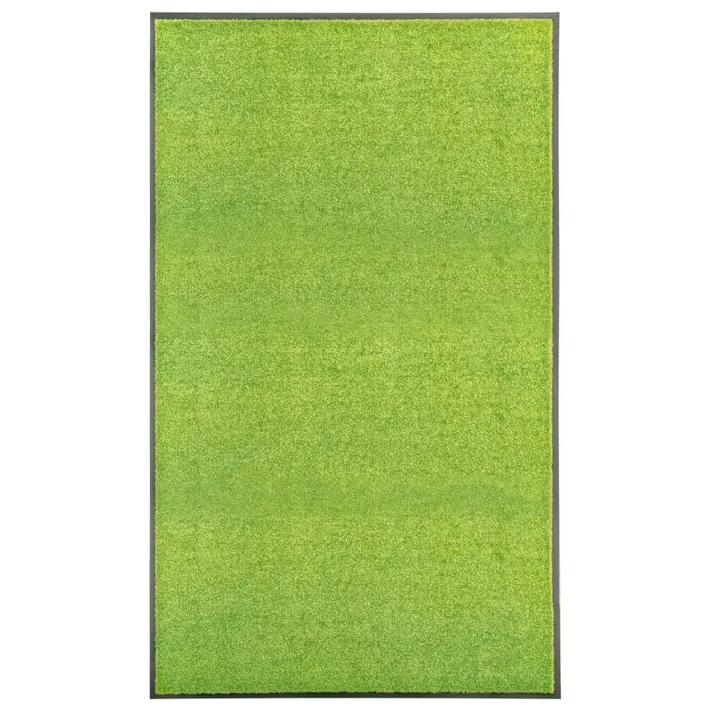 vidaXL Dørmatte vaskbar grønn 90x150 cm