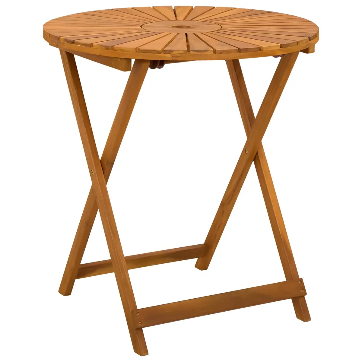 vidaXL Sammenleggbart hagebord Naturlig Ø70 x 75 cm Solid akasietre