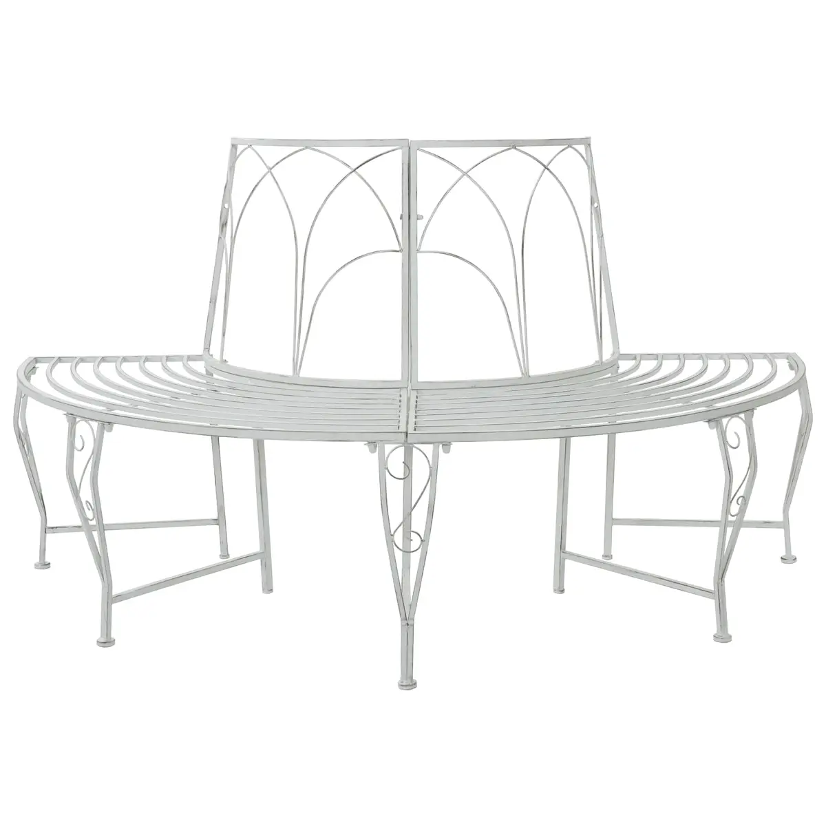 vidaXL Trebens 4-Antall seter 160 x 80 x 89 cm Stål Antikk hvit