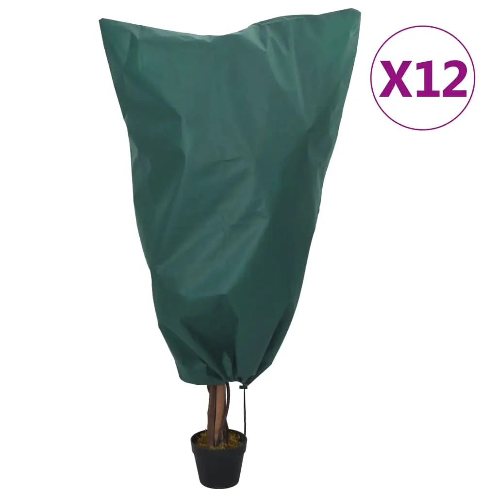 vidaXL Plantefleecetrekk med snor 12 stk 70 g/m² 0,8x1,2 m