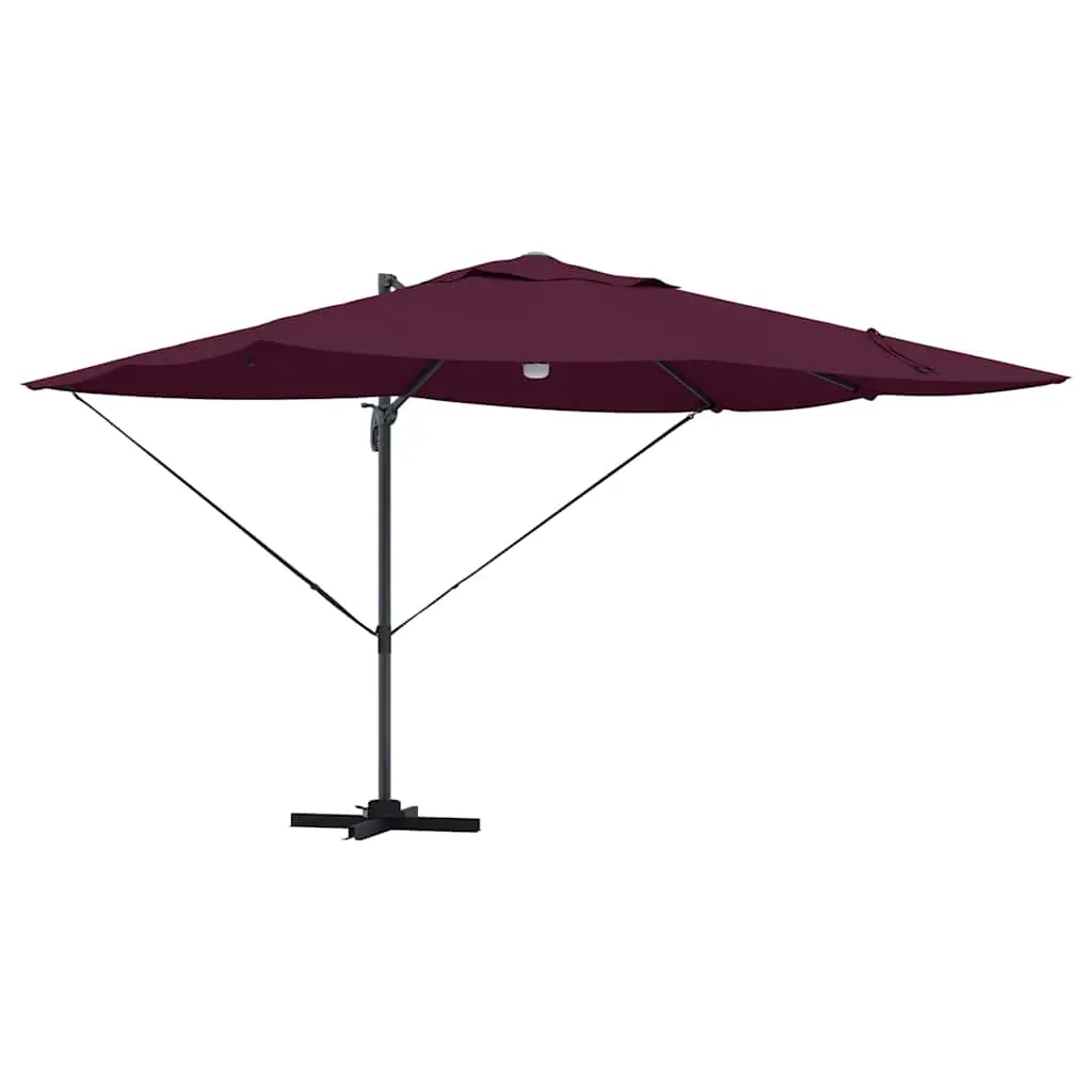 vidaXL Parasoll Bordeaux Rød 351 x 250 x 253 cm Polyester og aluminium