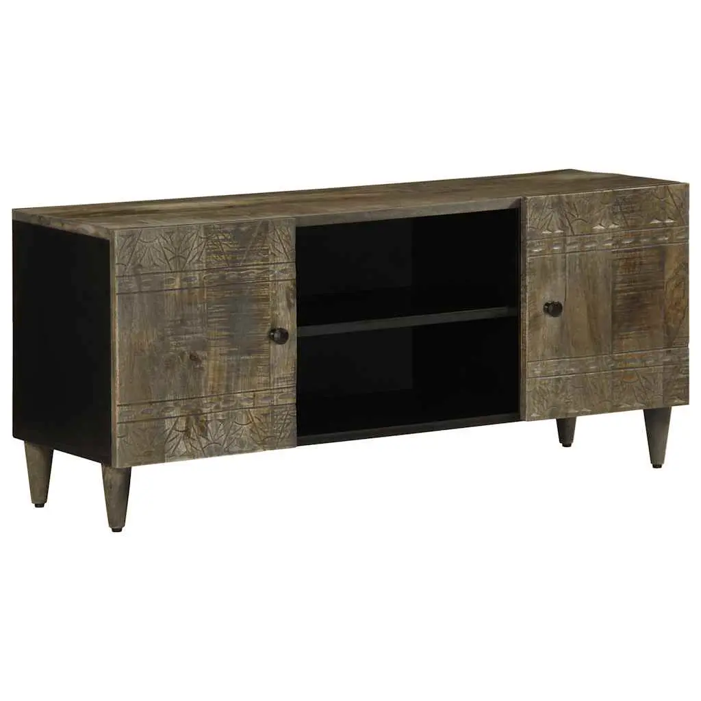 vidaXL TV-benk lysegrå 105x33,5x46 cm heltre mango