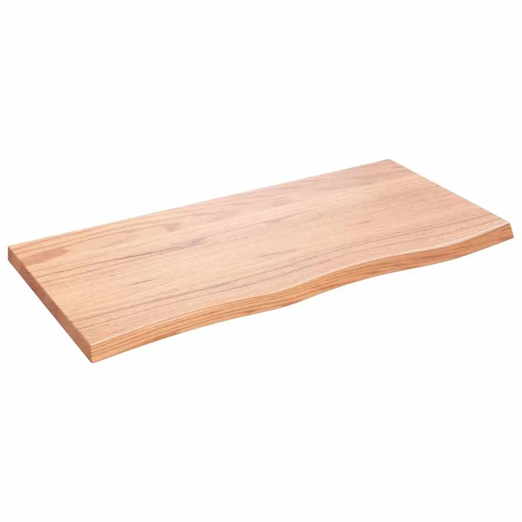 vidaXL Vegghylle lysebrun 100x50x(2-4) cm behandlet heltre eik
