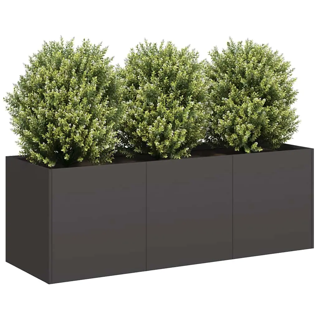 vidaXL Blomsterkasse svart 120x40x40 cm kaldvalset stål