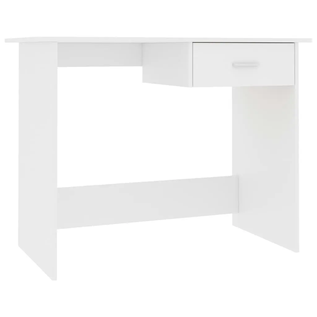vidaXL Skrivebord hvit 100x50x76 cm konstruert tre