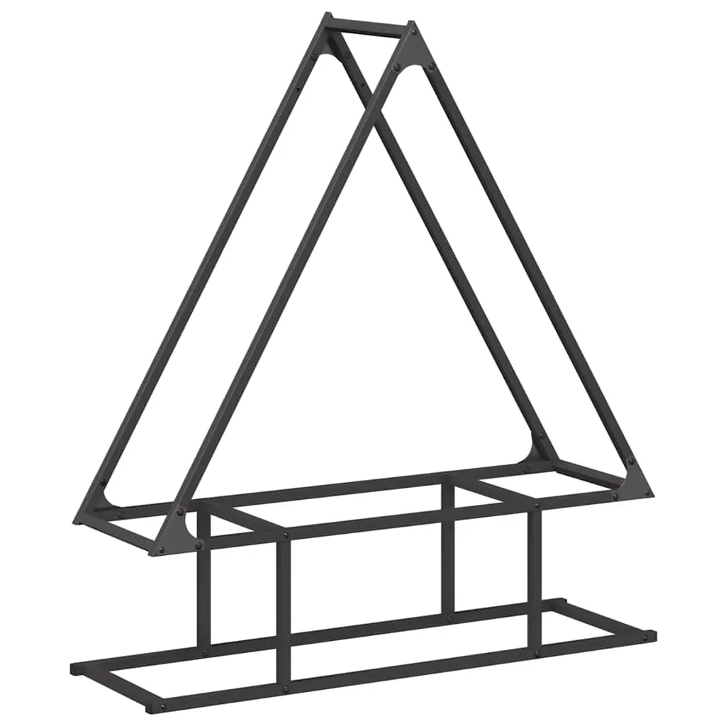 vidaXL Vedstativ svart 80x25x90 cm kaldvalset stål