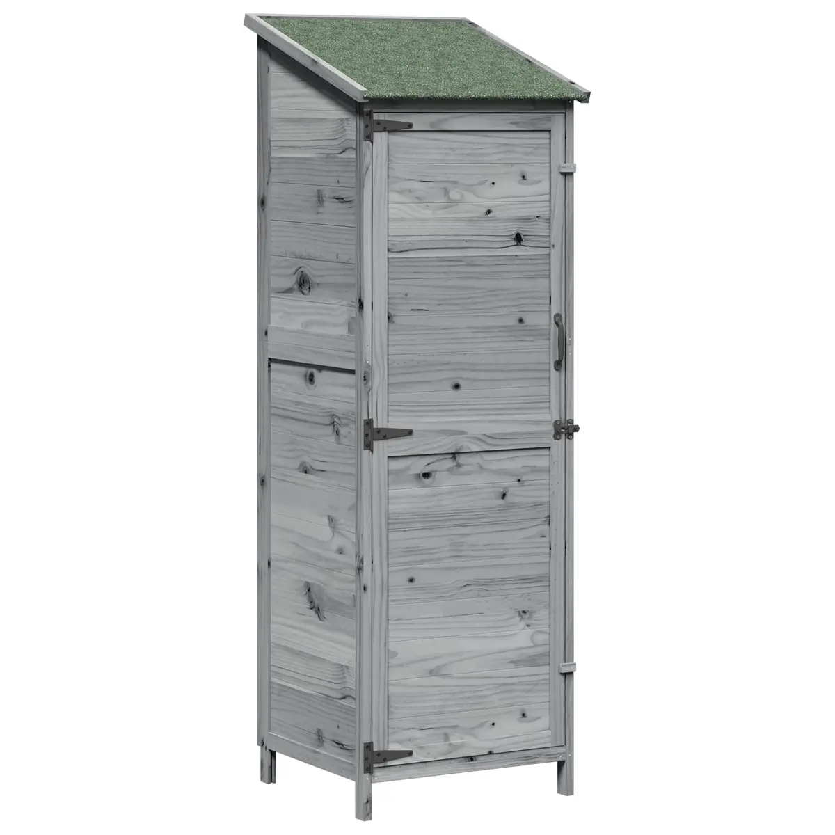 vidaXL Hagehus med tak Grå 59,5 x 56 x 176,5 cm Massiv Furu Tre