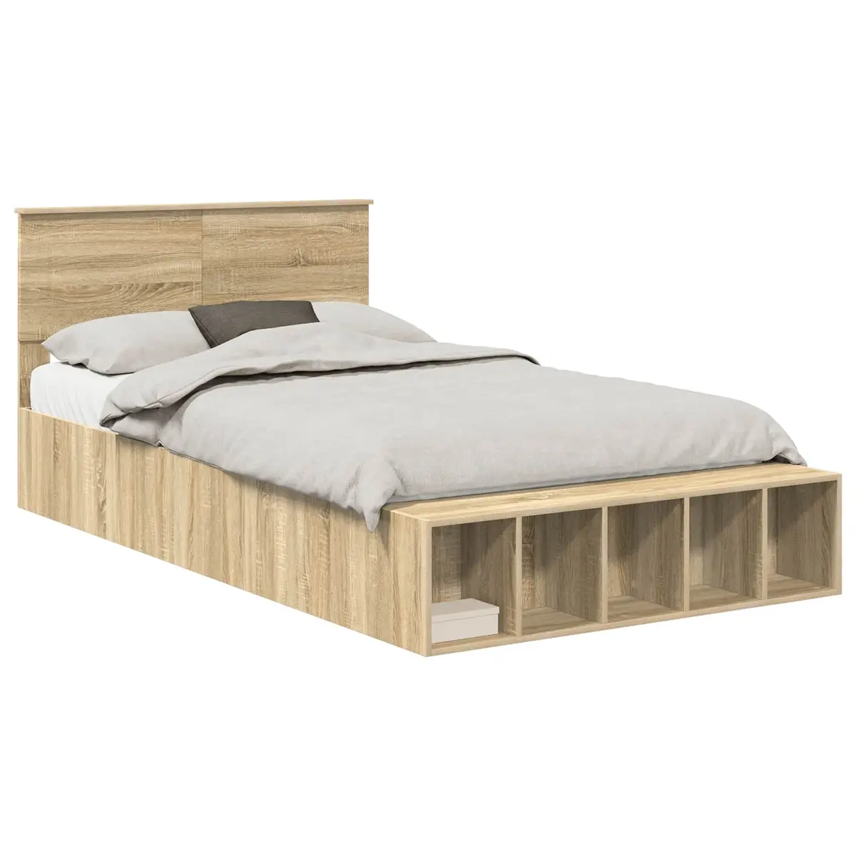 vidaXL Sengestamme med hylle Sonoma eik 120 x 200 cm Konstruert tre