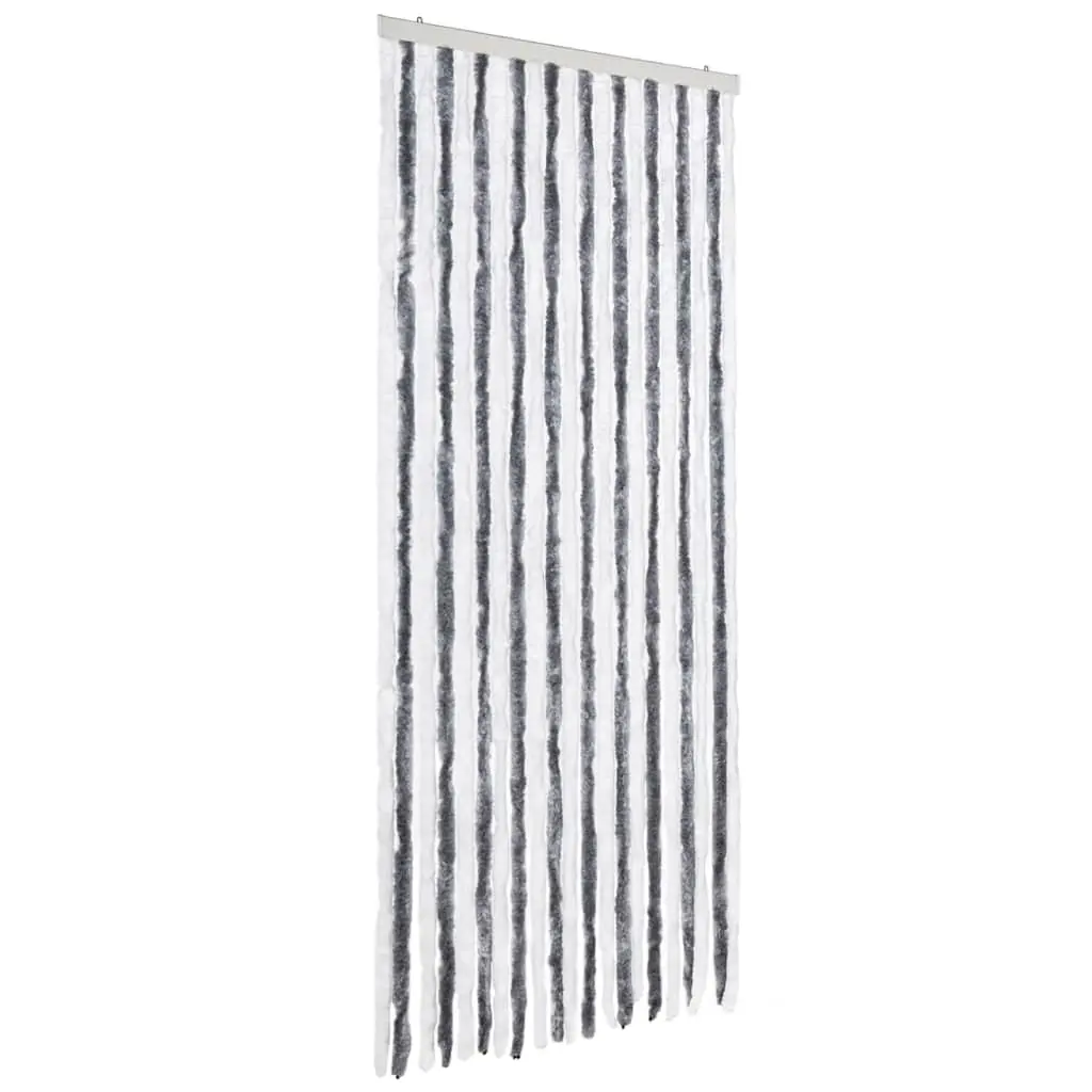 vidaXL Insektgardin grå og hvit 90x220 cm chenille
