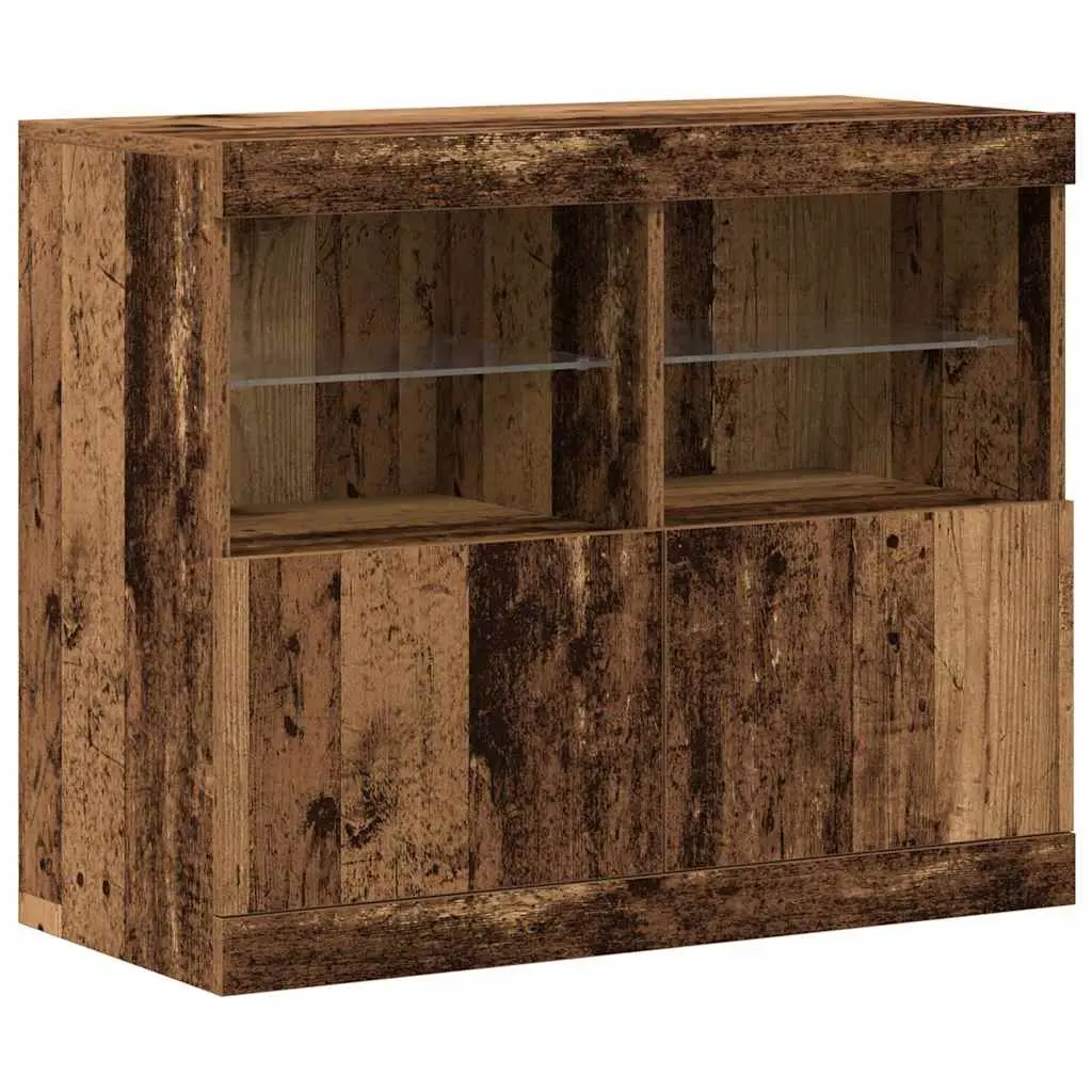 vidaXL LED sideboard Brun 81 x 37 x 66,5 cm Konstruert tre