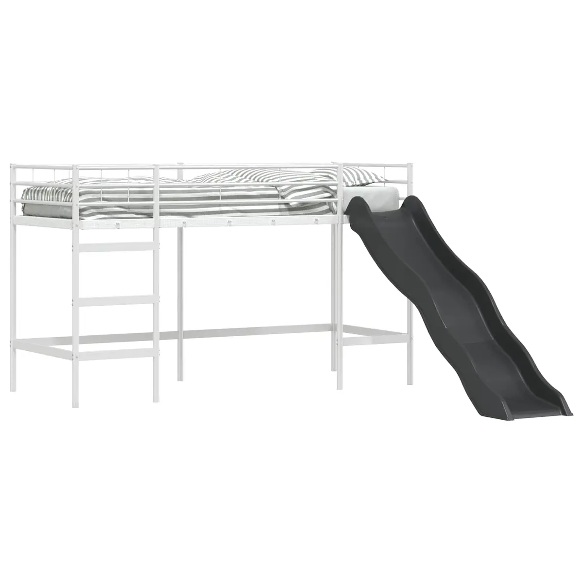 vidaXL Barneseng med sklie Hvit og Antrasitt 75 x 190 cm