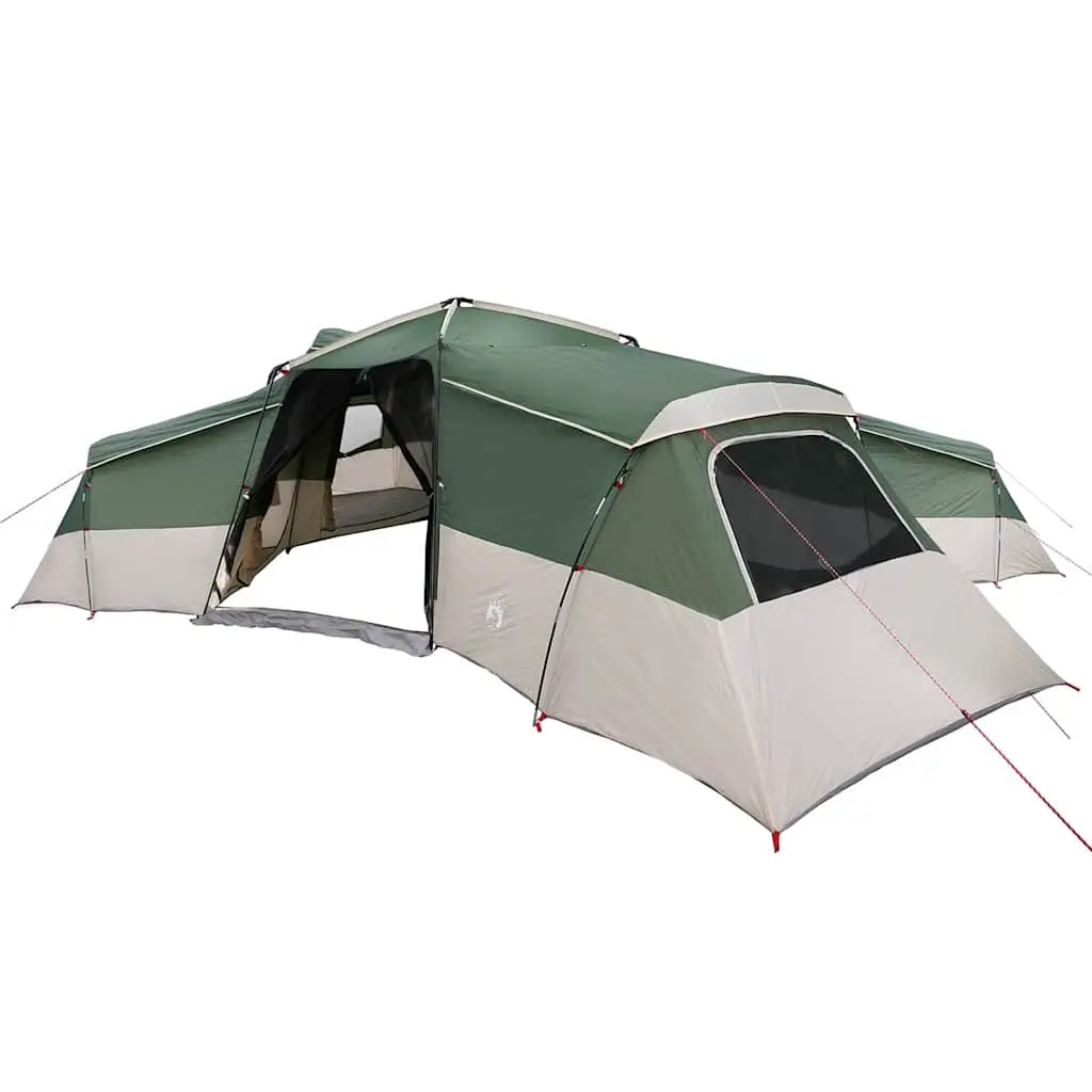 vidaXL Familietelt med tak med lagring grønn 833 x 585 x 216 cm taft