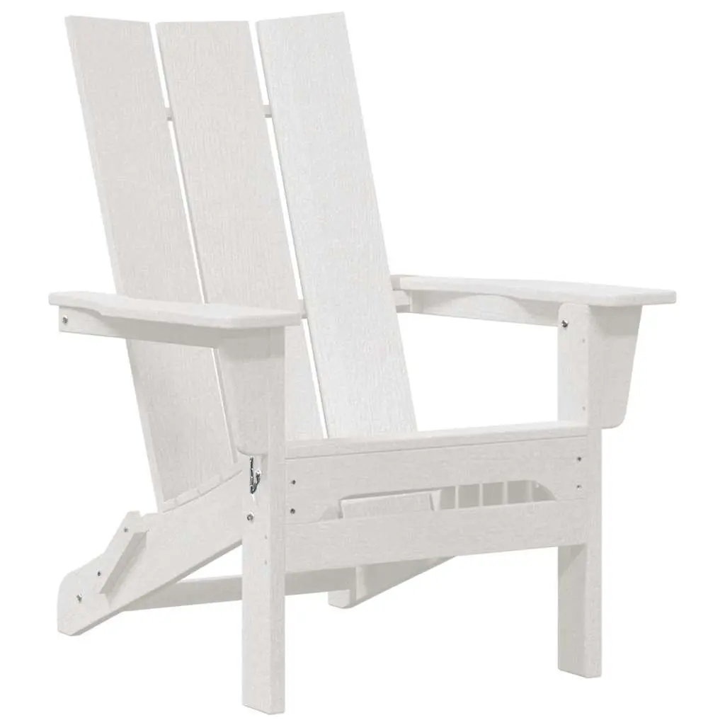 vidaXL Folding Adirondack Stol Hvit 80,5 x 74,5 x 92 cm HDPE