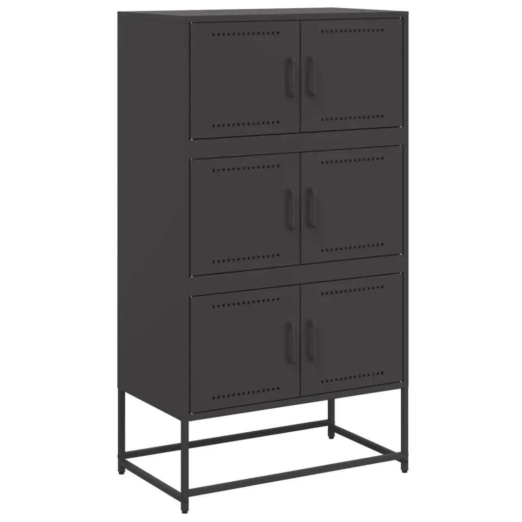 vidaXL Skjenk svart 68,5x38,5x123,5 cm stål