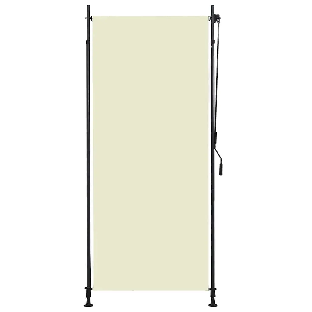 vidaXL Utendørs rullegardin 100x270 cm kremhvit