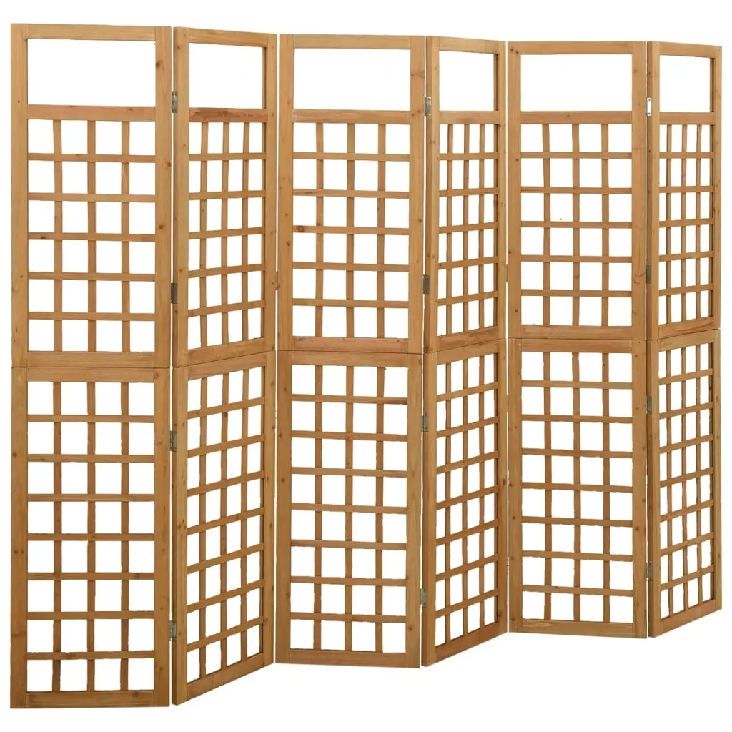 vidaXL Romdeler/espalier 6 paneler heltre gran 242,5x180 cm