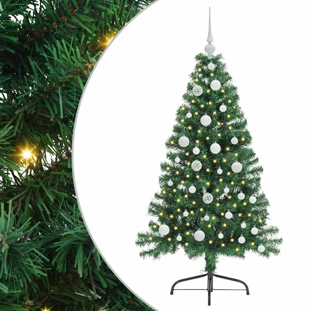 vidaXL Kunstig Forhåndsopplyst Juletre med 150 LED grønn 120 cm PVC