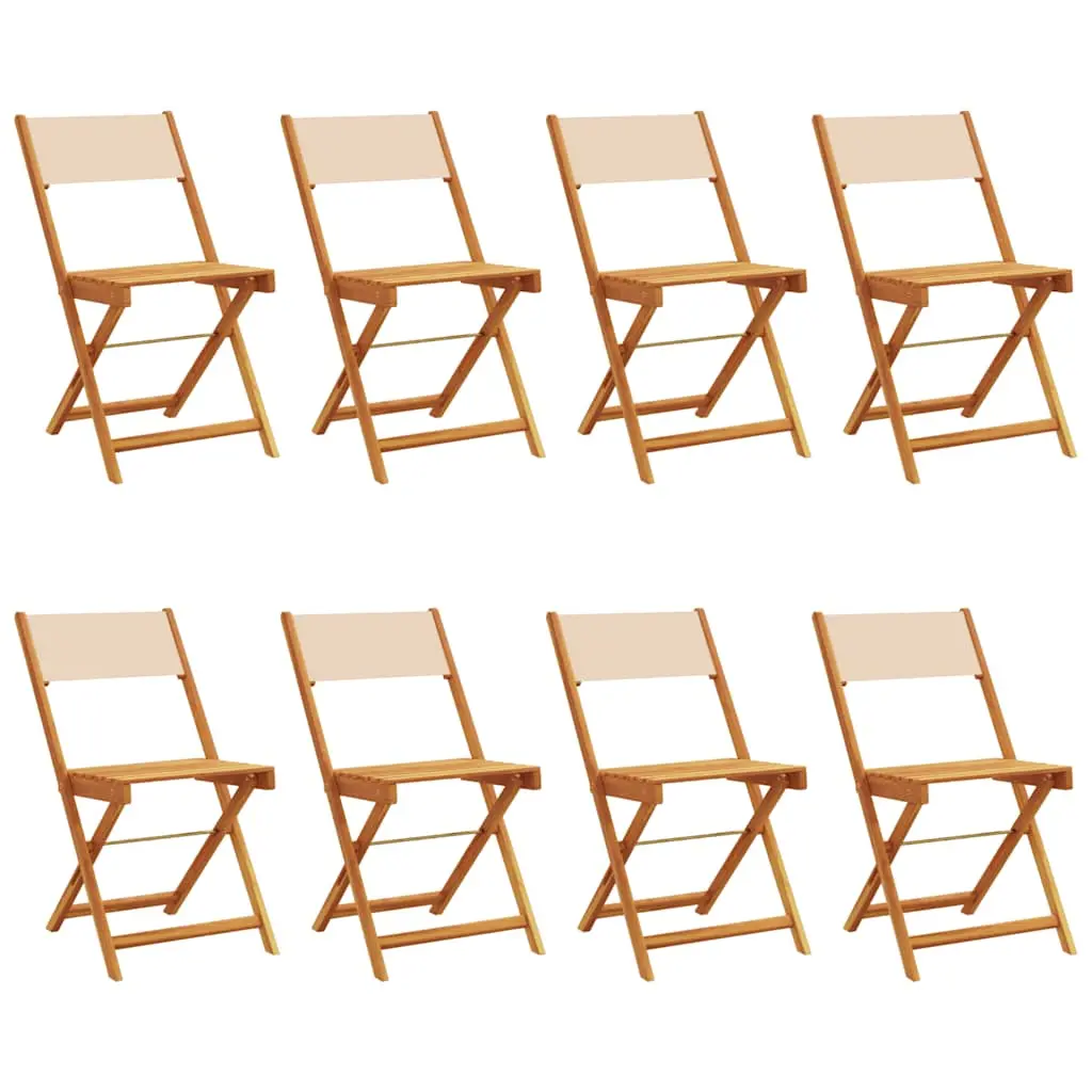 vidaXL Klappstoler 8 stk. beige stoff og heltre
