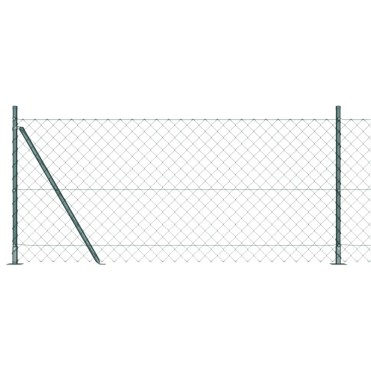 vidaXL Kjedegjerde med betongbase 10 x 1 m PVC-belagt stål Grønn Mesh