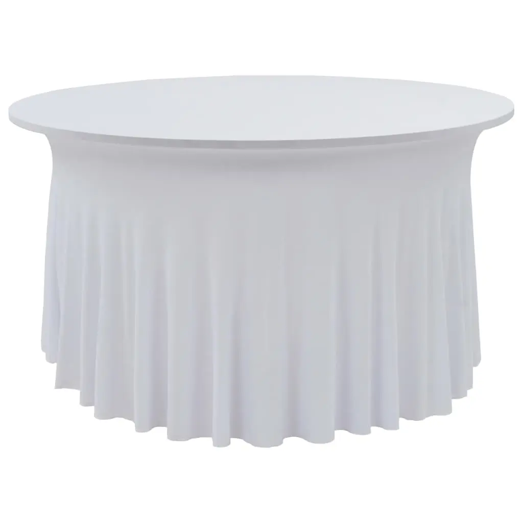 vidaXL Elastisk bordduk med skjørt 2 stk 180x74 cm hvit