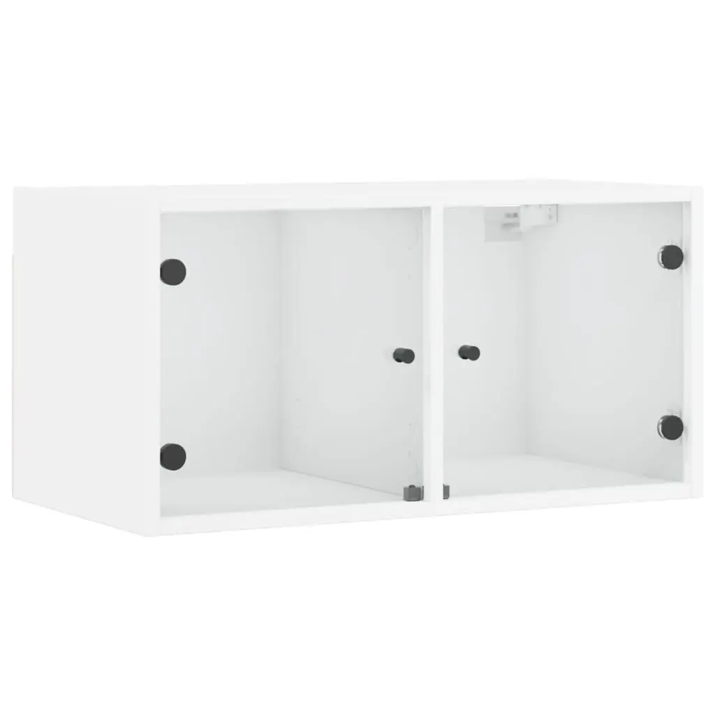 vidaXL Sideskap med glassdører hvit 68,5x37x35 cm