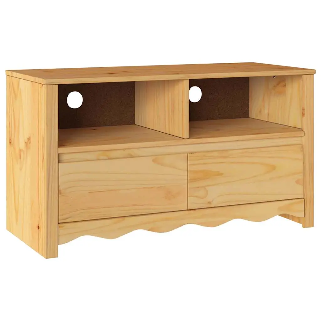 vidaXL TV-skap med skuff Drammen Eik 99 x 43 x 55 cm Massivt furutre
