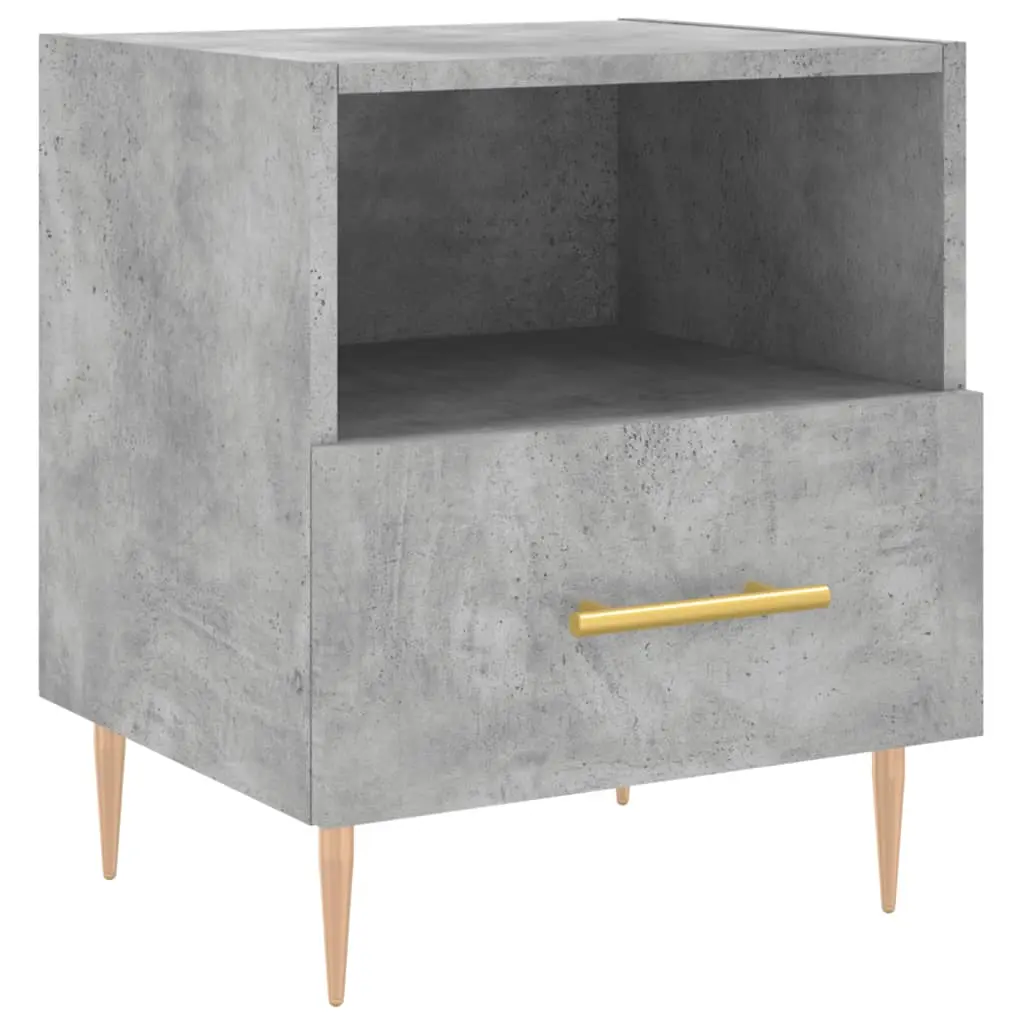 vidaXL Nattbord betonggrå 40x35x47,5 cm konstruert tre