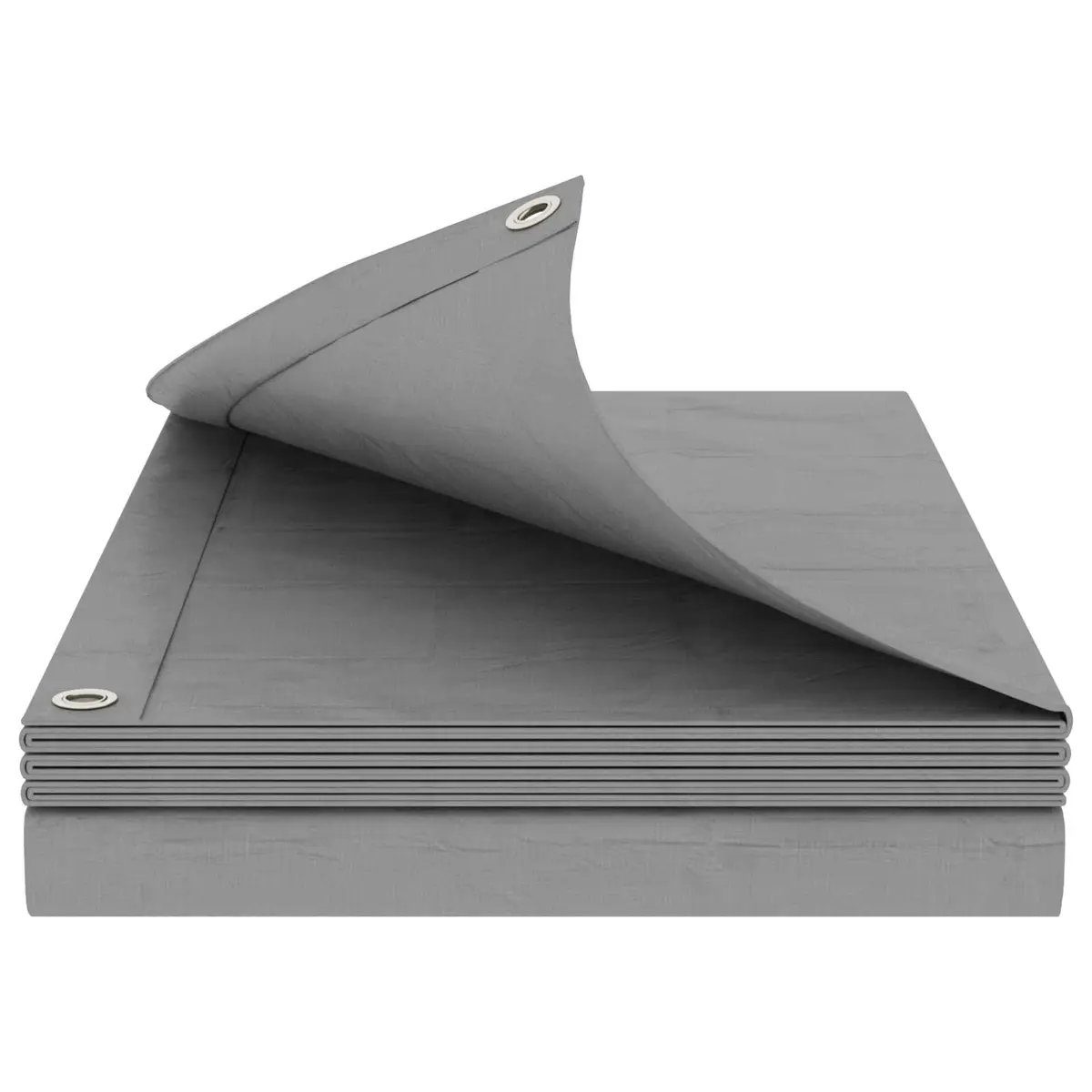 vidaXL Presenning med øyer Lysegrå 3 x 5 m 260 gsm PE
