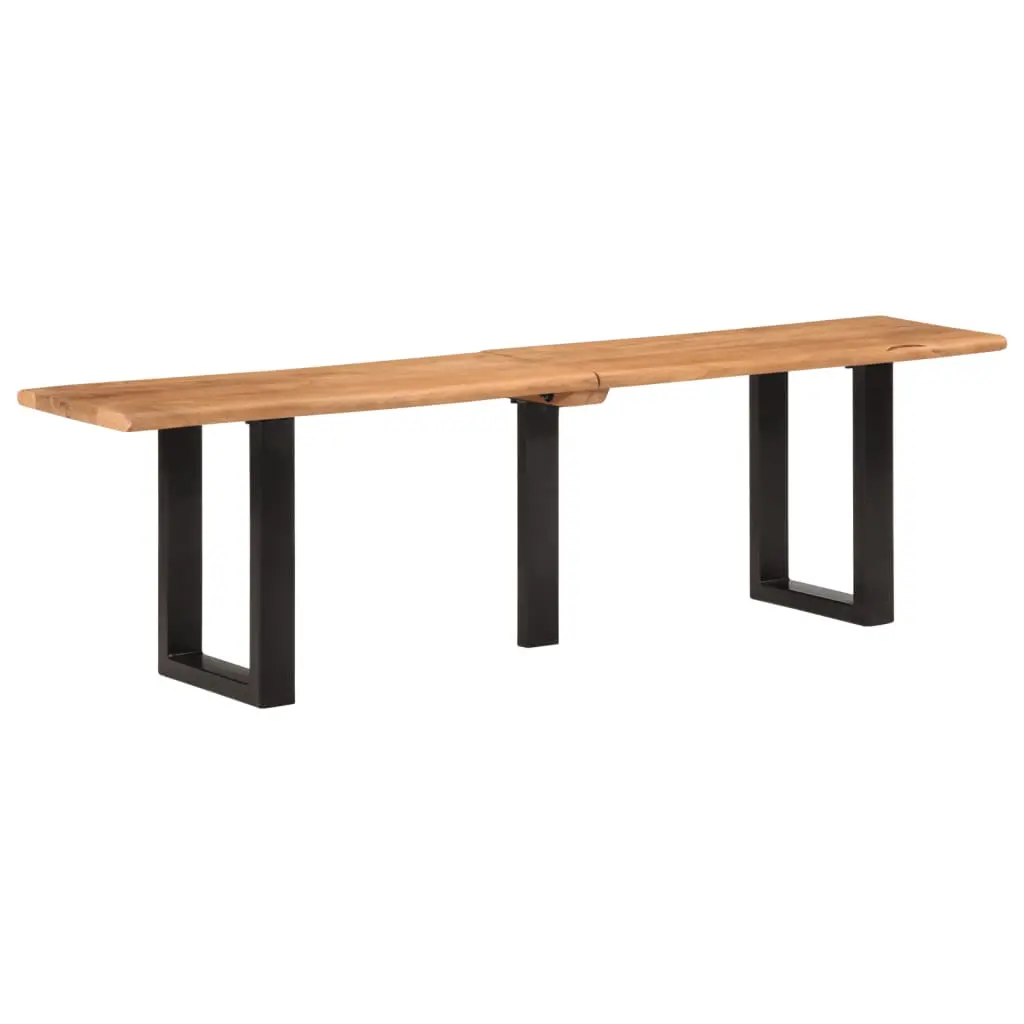 vidaXL Benk 160 cm heltre akasie og stål