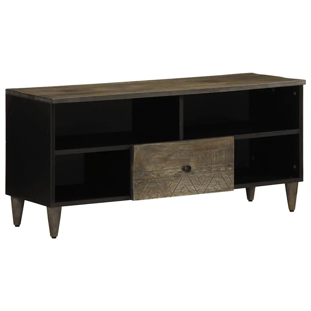 vidaXL TV-benk svart 100x33x46 cm heltre mango