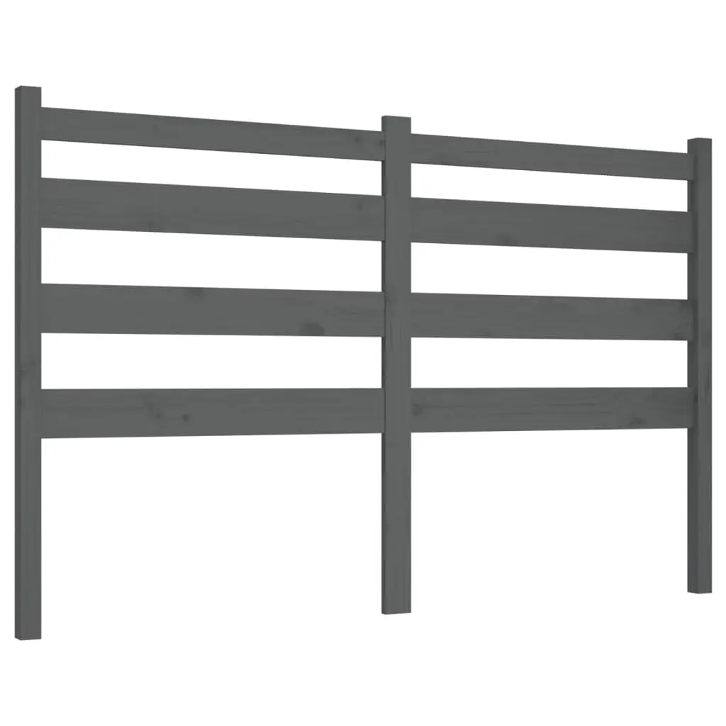 vidaXL Sengegavl grå 206x4x100 cm heltre furu