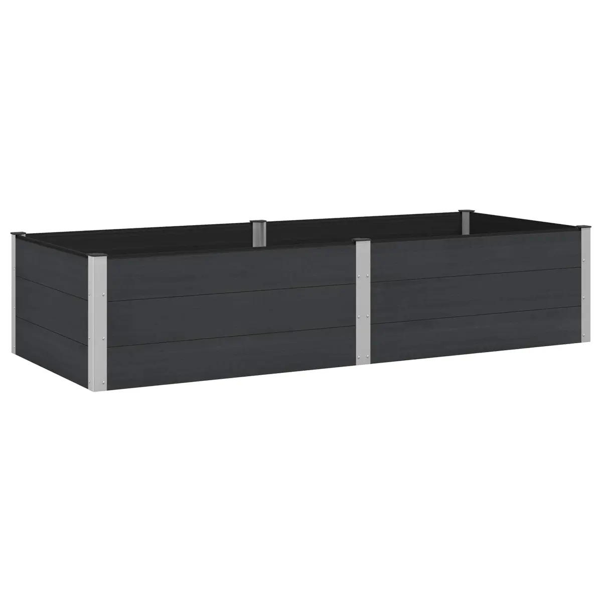 vidaXL Høybed Svart 250 x 100 x 54 cm WPC og Aluminium