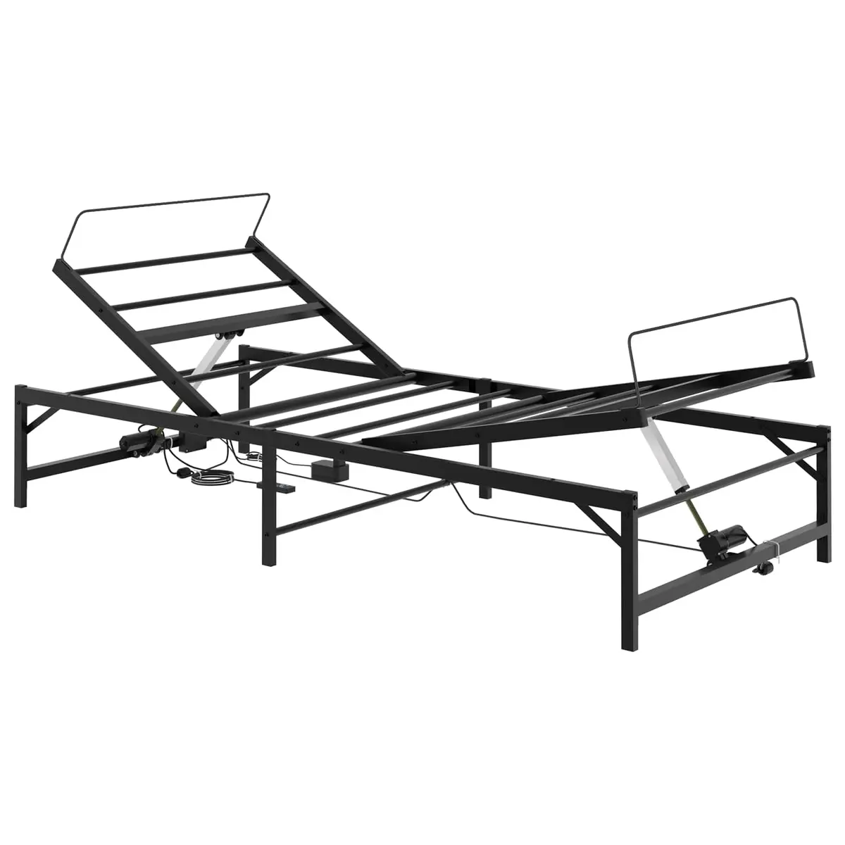 vidaXL Elektrisk Justerbar Seng Ramme Svart 90 x 190 cm Stål
