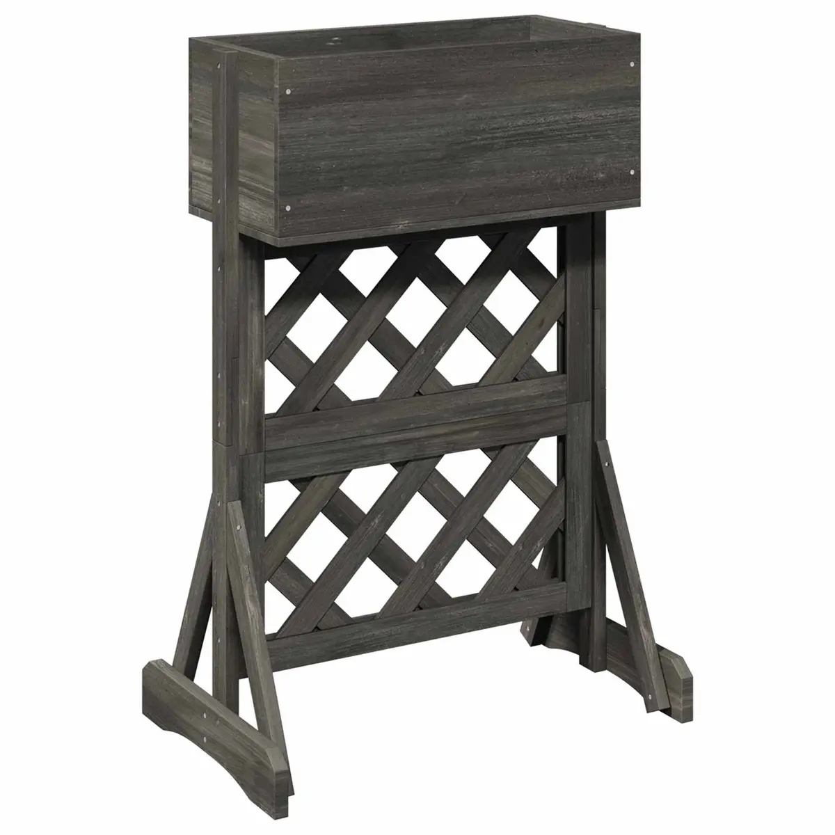 vidaXL Vertikal hageblomsttrellis Grå 48 x 30 x 70,5 cm